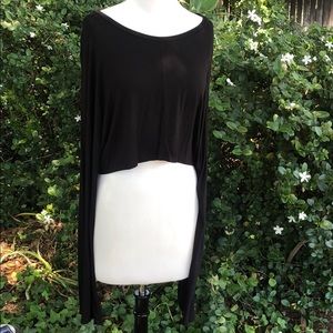 Oversized long sleeve crop top